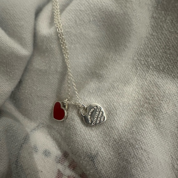 tiffany and co double heart necklace, red, NEED GONE ASAP READ CAPTION - Picture 5 of 8